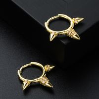 Fashion Pentagram Copper Plating Zircon Earrings 1 Pair main image 4