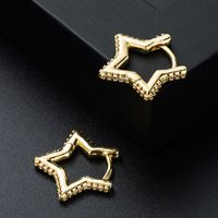 Fashion Pentagram Copper Plating Zircon Earrings 1 Pair main image 6