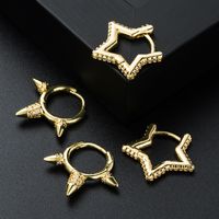 Fashion Pentagram Copper Plating Zircon Earrings 1 Pair main image 2