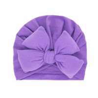 Sombreros Para Niños Moda Doble Bowknot Pullover Cap Color Sólido Al Por Mayor Nihaojewelry sku image 1