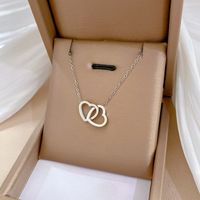 Simple Style Heart Shape Titanium Steel Copper Plating Gold Plated Pendant Necklace main image 5