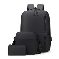 Business Solid Color Square Zipper Functional Backpack sku image 17