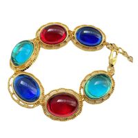 Retro Oval Alloy Gold Plated Glass Women's Necklace main image 6