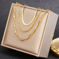 Fashion Geometric Stainless Steel Plating Layered Necklaces 1 Piece main image 4