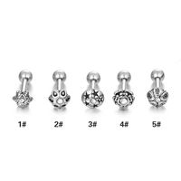 Fashion Star Flower Stainless Steel Inlay Artificial Diamond Earrings 1 Piece main image 5