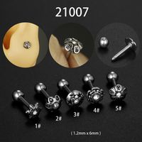 Fashion Star Flower Stainless Steel Inlay Artificial Diamond Earrings 1 Piece sku image 2