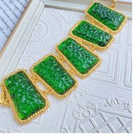 Retro Square Alloy Plating Glass Women's Bracelets sku image 2