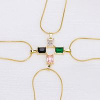 Simple Style Geometric Stainless Steel Inlay Zircon Pendant Necklace main image 5