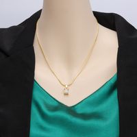 Simple Style Geometric Stainless Steel Inlay Zircon Pendant Necklace main image 4