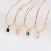 Simple Style Geometric Stainless Steel Inlay Zircon Pendant Necklace main image 2
