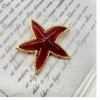 Simple Style Starfish Alloy Glass Inlay Artificial Gemstones Women's Brooches sku image 1