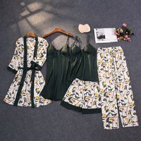 Women's Pastoral Leaves Polyester Printing Pants Sets main image 5