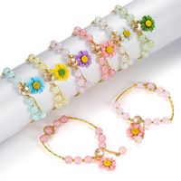 Simple Style Flower Glass Beaded Unisex Bracelets 1 Piece main image 1