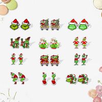 Cute Cartoon Christmas Hat Christmas Tree Arylic Epoxy Christmas Women's Earrings 1 Pair main image 1