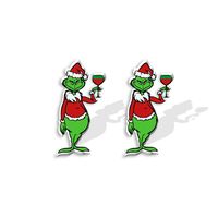 Cute Cartoon Christmas Hat Christmas Tree Arylic Epoxy Christmas Women's Earrings 1 Pair sku image 12