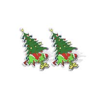 Cute Cartoon Christmas Hat Christmas Tree Arylic Epoxy Christmas Women's Earrings 1 Pair sku image 8