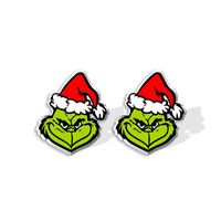 Cute Cartoon Christmas Hat Christmas Tree Arylic Epoxy Christmas Women's Earrings 1 Pair main image 3
