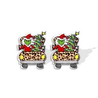 Cute Cartoon Christmas Hat Christmas Tree Arylic Epoxy Christmas Women's Earrings 1 Pair sku image 9