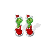 Cute Cartoon Christmas Hat Christmas Tree Arylic Epoxy Christmas Women's Earrings 1 Pair sku image 3