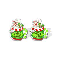 Cute Cartoon Christmas Hat Christmas Tree Arylic Epoxy Christmas Women's Earrings 1 Pair sku image 7