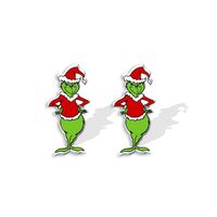 Cute Cartoon Christmas Hat Christmas Tree Arylic Epoxy Christmas Women's Earrings 1 Pair sku image 13