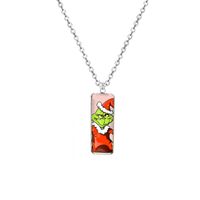 Cartoon Style Cartoon Christmas Hat Stainless Steel Alloy Inlay Glass Christmas Women's Necklace 1 Piece main image 1