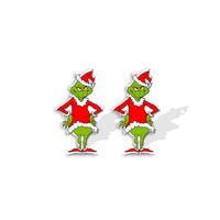 Cute Cartoon Christmas Hat Christmas Tree Arylic Epoxy Christmas Women's Earrings 1 Pair main image 2