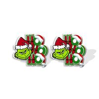 Cute Cartoon Christmas Hat Christmas Tree Arylic Epoxy Christmas Women's Earrings 1 Pair sku image 2