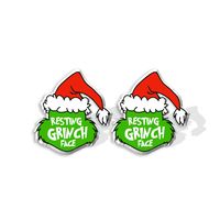Cute Cartoon Christmas Hat Christmas Tree Arylic Epoxy Christmas Women's Earrings 1 Pair sku image 10