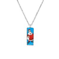 Cartoon Style Cartoon Christmas Hat Stainless Steel Alloy Inlay Glass Christmas Women's Necklace 1 Piece sku image 2