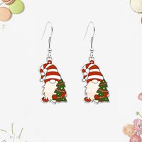 Cute Christmas Tree Santa Claus Letter Stainless Steel Epoxy Drop Earrings 1 Pair sku image 5