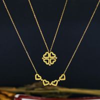 Fashion Heart Shape Titanium Steel Gold Plated Pendant Necklace 1 Piece main image 2