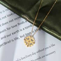 Fashion Heart Shape Titanium Steel Gold Plated Pendant Necklace 1 Piece sku image 1