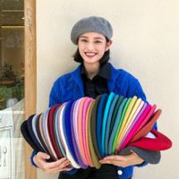 Women's Simple Style Solid Color Sewing Eaveless Beret Hat main image 1