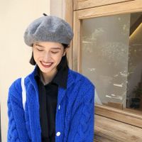 Women's Simple Style Solid Color Sewing Eaveless Beret Hat main image 3