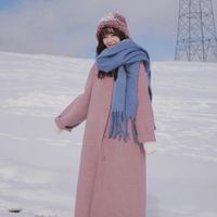 Women's Fashion Solid Color Polyester Tassel Winter Scarves sku image 6