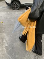 Women's Fashion Solid Color Polyester Tassel Winter Scarves sku image 10