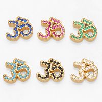 1 Piece Copper Zircon Number Fashion main image 1