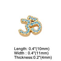 1 Piece Copper Zircon Number Fashion sku image 6