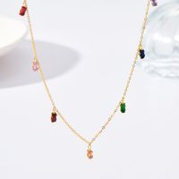 Simple Style Rectangle Stainless Steel Inlay Zircon Necklace 1 Piece main image 1