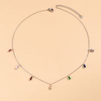 Simple Style Rectangle Stainless Steel Inlay Zircon Necklace 1 Piece main image 2
