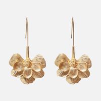 1 Pair Fashion Flower Plating Metal Drop Earrings sku image 1