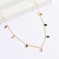 Simple Style Rectangle Stainless Steel Inlay Zircon Necklace 1 Piece sku image 1