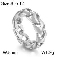 Fashion Solid Color Stainless Steel Rings 1 Piece sku image 1