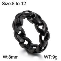 Fashion Solid Color Stainless Steel Rings 1 Piece sku image 7