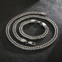 Fashion Solid Color Titanium Steel Plating Men's Bracelets Necklace main image 4