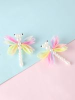 Cute Dragonfly Polyester Beaded Appliques Hair Clip 2 Pieces main image 3