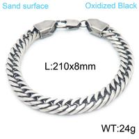 Fashion Solid Color Titanium Steel Plating Men's Bracelets Necklace sku image 1