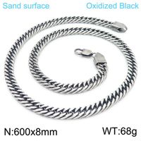 Fashion Solid Color Titanium Steel Plating Men's Bracelets Necklace sku image 3