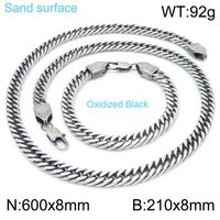 Fashion Solid Color Titanium Steel Plating Men's Bracelets Necklace sku image 5